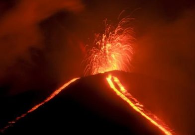 Actividad del volcán de Fuego en Guatemala