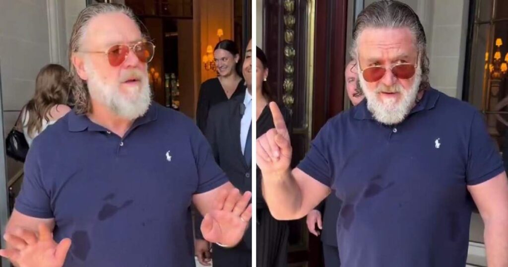 Russell Crowe advierte a cazadores de autógrafos en Paris