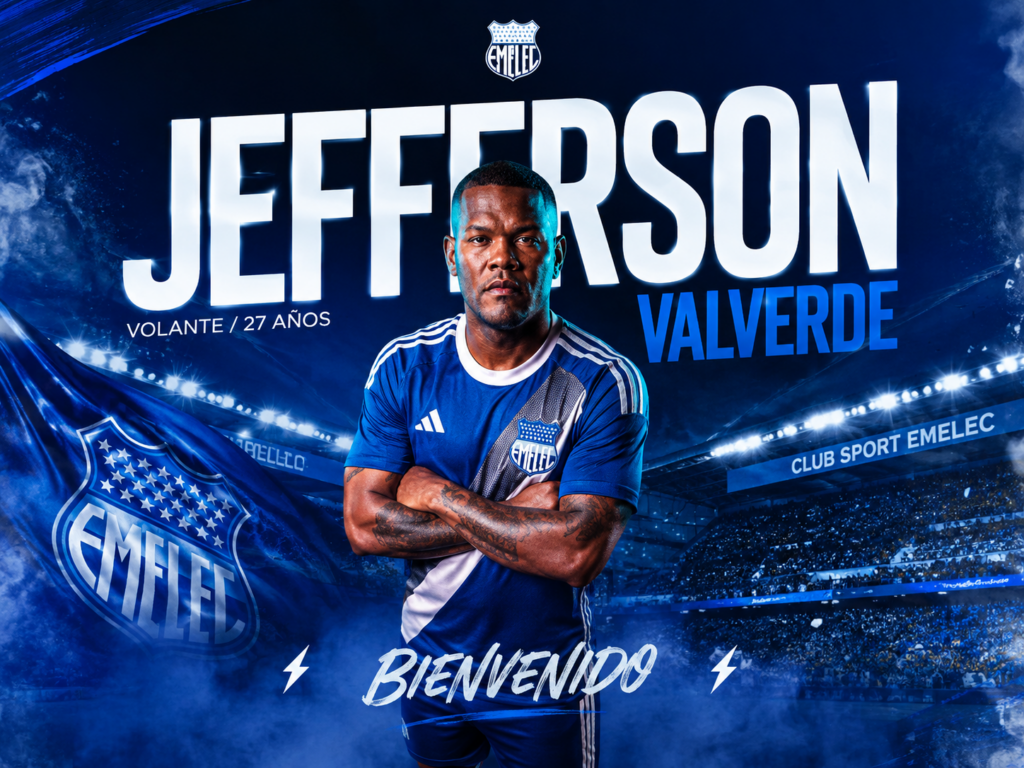 CS.Emelec anuncio a Jefferson Valverde como refuerzo 2026